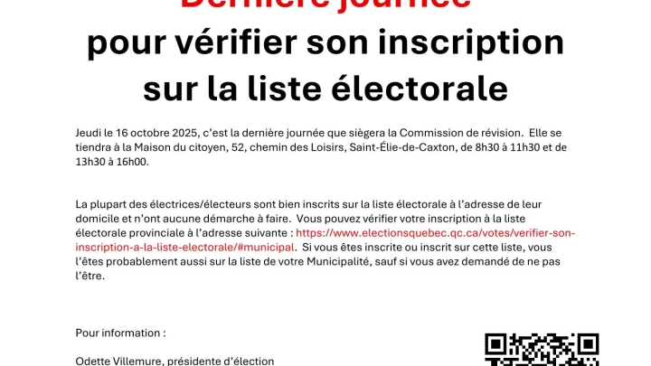 Dernière journée pour vérifier son inscription sur la liste électorale