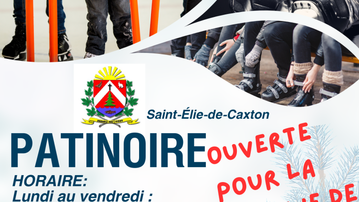 Horaire de la patinoire pour la relâche