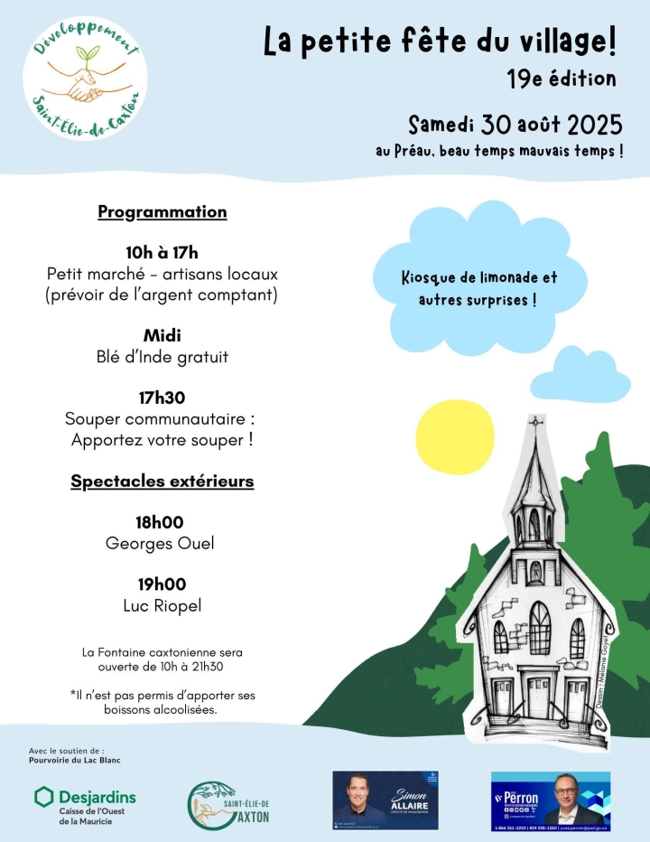 La p'tite fête ce samedi!