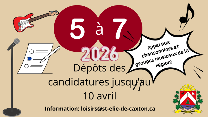 Dépôts des candidatures Les jeudis 5 à 7!