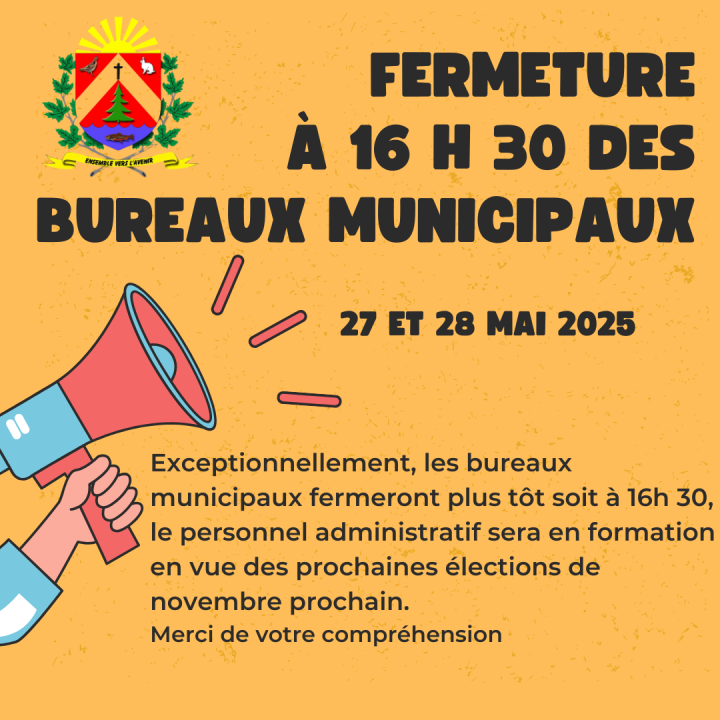 Fermeture des bureaux municipaux