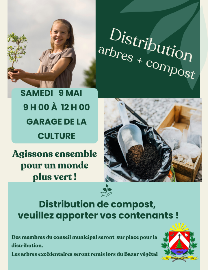 Distribution d'arbres et de compost