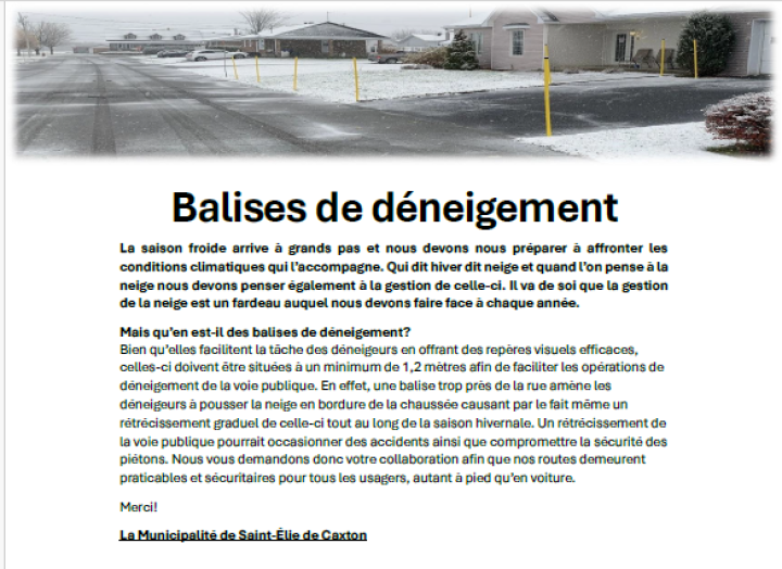 Balises de déneigement
